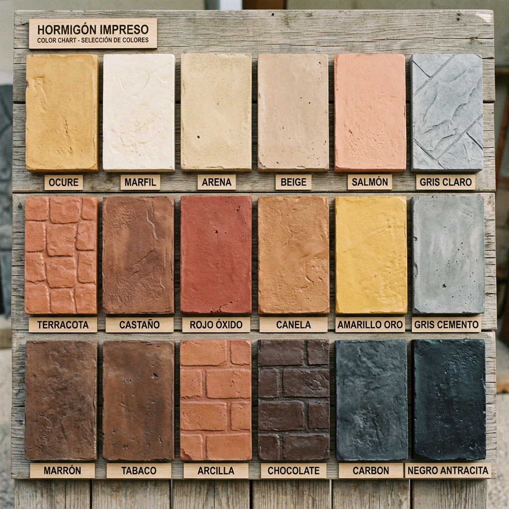 Carta de colores hormigón impreso
